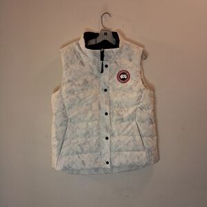 Canada Goose Vest Women's Large L White Glacial Melt Down Designer Rare Luxury